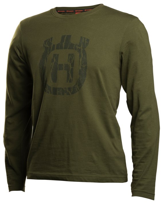 Xplorer T-shirt lange ærmer, Unisex, flaskegrøn, camouflage